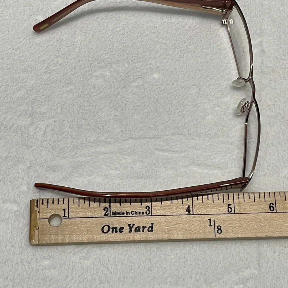 Sigrid Olsen SO 103 Blush Rose Eyeglasses Metal Frame Women Rectangle 135 Bridge